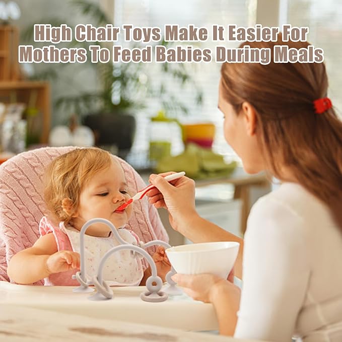 High Chair Toys with Suction Cups for Babies, Silicone Suction Toys for Infants Aged 6M+ 6-12 Months