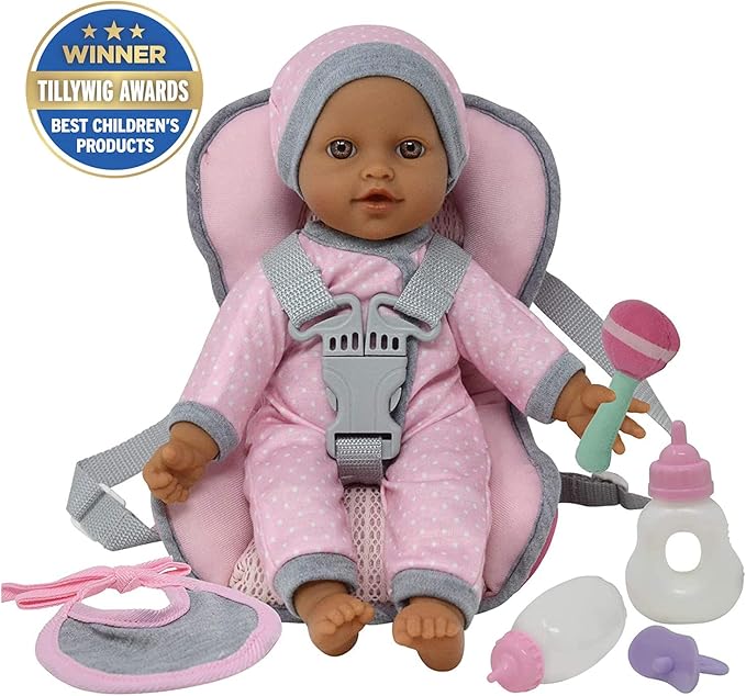 Doll Travel PlaySet - Baby Doll Car Seat Carrier Backpack 12 Inch