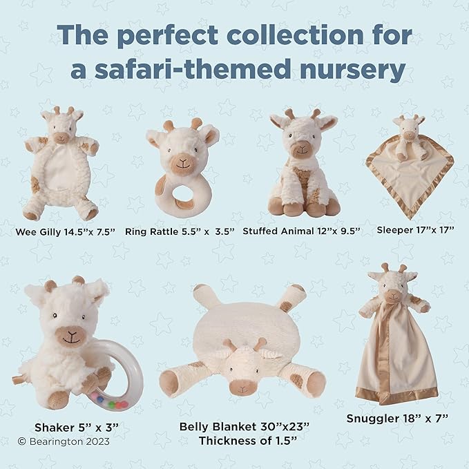 Bearington Lil' Lofty 18 Inch Giraffe Loveys for Babies - Security Blanket for Babies