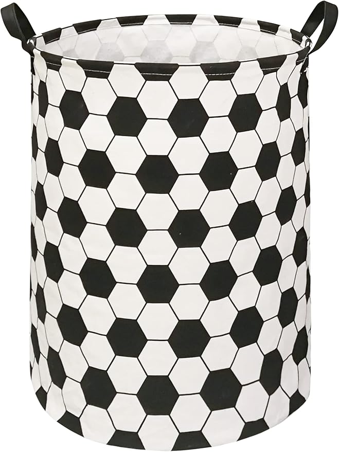 Round Football Pattern Laundry Hamper Storage Basket Organizer Hamper Storage