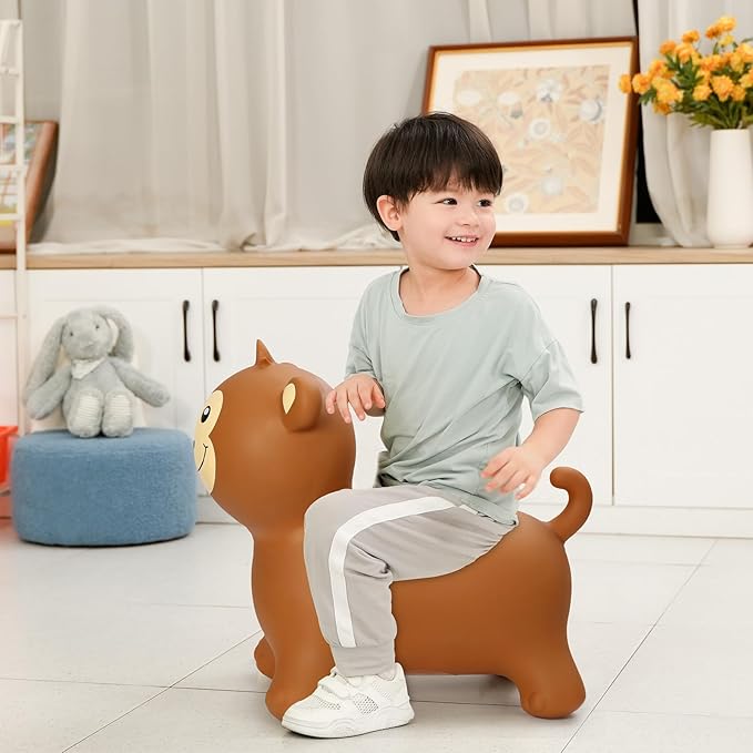 INPANY Bouncy Monkey Hopper Toys, Toddlers Inflatable Animal Hopping Horse 2 3 4 Yr