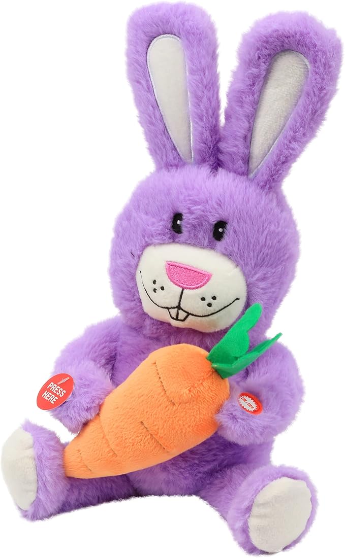 Hopearl Talking Singing Bunny Repeats What You Say Rabbit Musical Shaking Head Electric Interactive Animated Toy Speaking Plush Buddy Gifts for Toddlers, Purple 15''