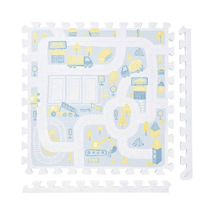 Super 1 Inch Thick Premium Quality Exercise & Baby Foam Play Mats - Expandable Large Non-Toxic Odorless Floor Mat 6 Tiles 6x4ft -Peel-Resistant