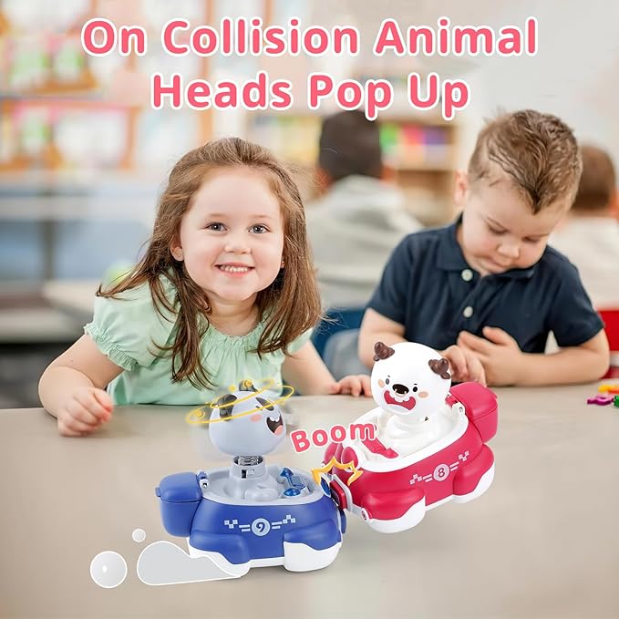 Impact Bounce Wobbly Head Animal Car Toys Friction Push and