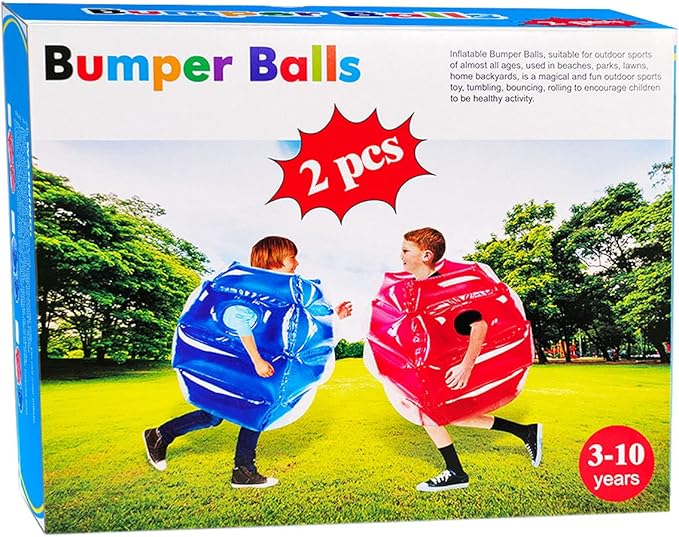 SUNSHINEMALL 2PC Sumo Balls, Inflatable Body Sumo Balls Bopper Toys 26" - (2PC Blue+Pink 26inch)