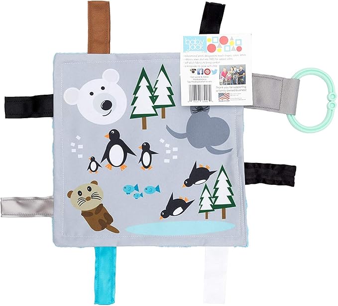 Baby Jack & Co 8x8??Polar Lovey Tag Toys for Babies - Baby Crinkle Toys