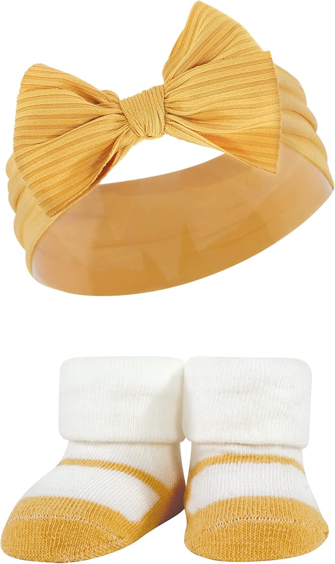 Hudson Baby Girl's Headband and Socks Giftset