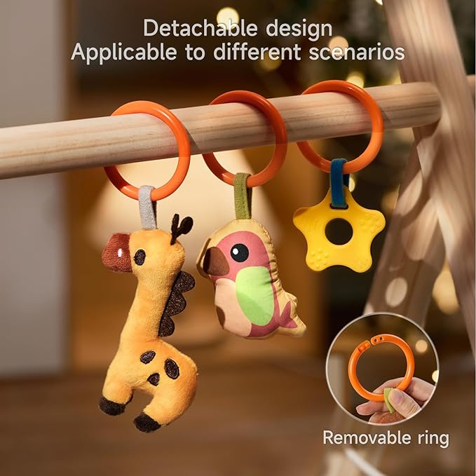 TUMAMA Spiral Car Seat Toys Baby Toys for 0 3 6 9 12 Months, Infant Stroller Toy Newborn Hanging Toys with Rattle, Teether