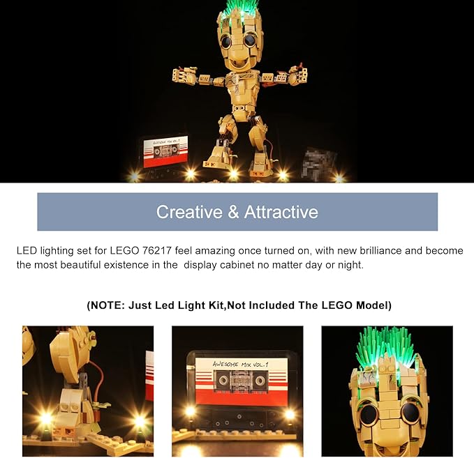 BrickBling LED Light Kit for Lego 76217- Newest Music Version,