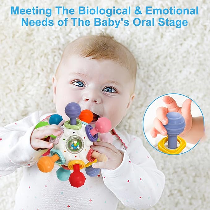 TOHIBEE Baby Montessori Sensory Toys for 0-6 6-12 Months, Food Grade Teething Toys for Babies 0 3 6 9 12 18 Months 1 2
