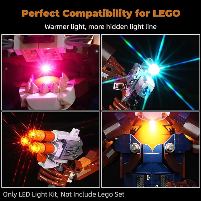 LED Light Kit for Lego-76282 Rocket & Baby Groot, Lighting Set Compatible with Lego-76282 Rocket & Baby Groot Building Blocks Model (Lights Only