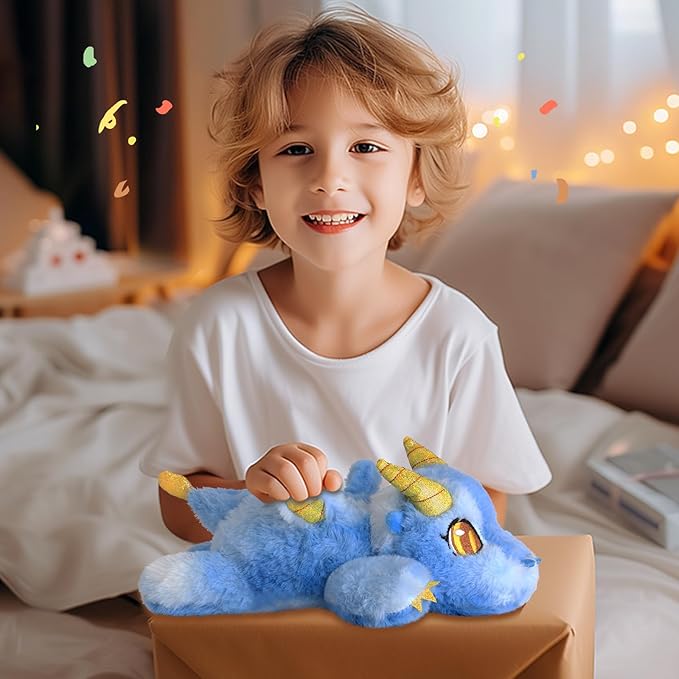 Houwsbaby 11'' Blue Dragon Stuffed Animal,Flying Dragon Plush Doll Dinosaur Stuffed Animal