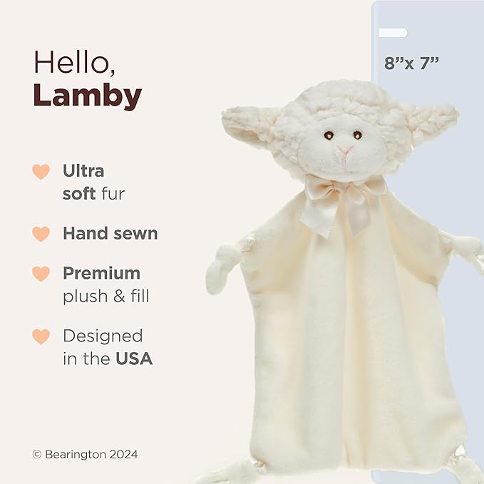 Bearington Baby Wee Lamby, 8 x 7 Inch Small Lamb Stuffed Animal