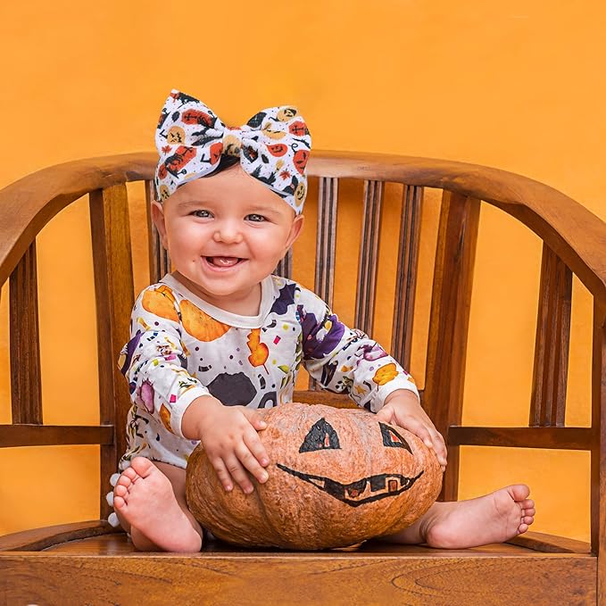 3pcs Halloween Headbands for Baby Girls, Trick or Treat Elastic