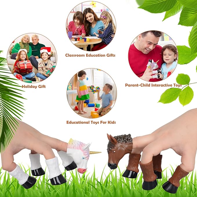 HugOutdoor Horse & Unicorn Finger Puppet Toy Cosplay Novelty Christmas