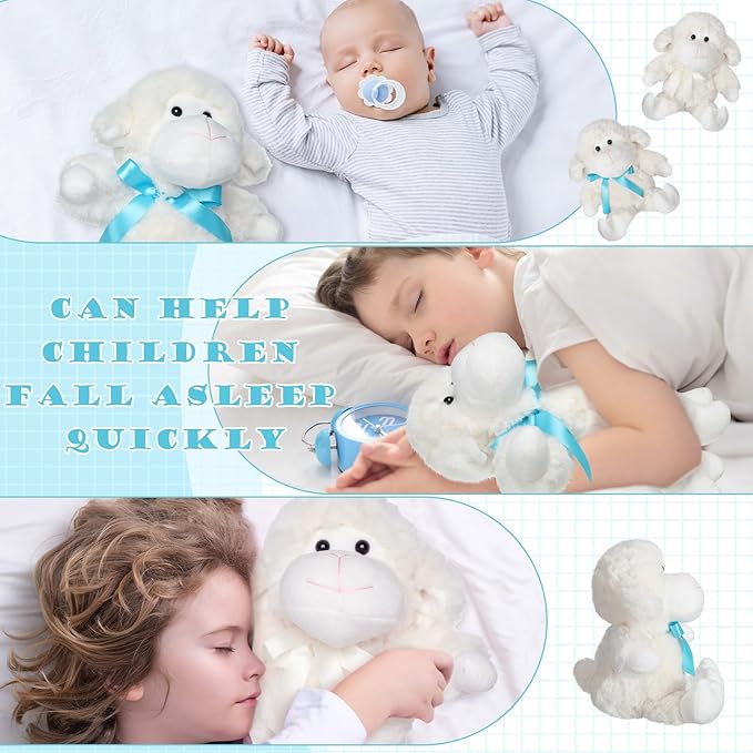 Poen 10 Pcs Lamb Plush Toys Stuffed Animal Sheep 11 Inch Little Lamb Plushy Cute Stuffed Animal Lamb Doll White Sheep Toys Huggable Lamb Toys Gift for Little Ones, Friends
