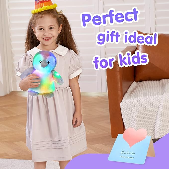 Houwsbaby 12'' LED Light Up Penguin Stuffed Animal Plush Toy