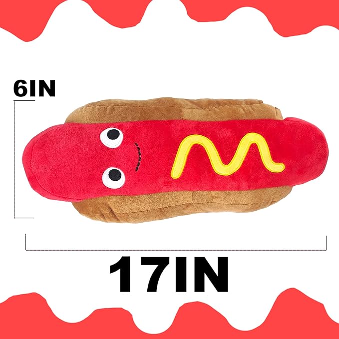 Hot Dog Plush Toy Pillow Hotdog Stuffed Pillow Funny Throw 17.7 inch