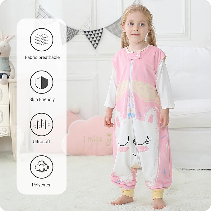 Baby Sleeping Sack Sleeveless, Toddler Sleeping Bag with Legs