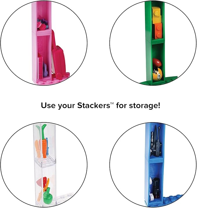 Strictly Briks 4 Pack Classic Stackable Baseplates 10x10 in, Building Bricks Plates with 32 x 32 Studs 100% Compatible 4 Plates 30 Stackers,