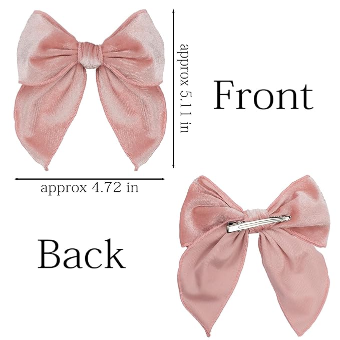 Velvet 5 Inch Swallowtail Fable Hair Bow Alligator Hair Clips 8Pcs for