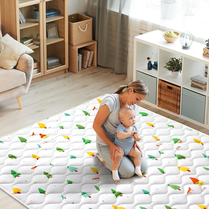 Premium Foam Baby Play Mat 6 ft x 4 ft, Extra Large Activity Playmats for Babies