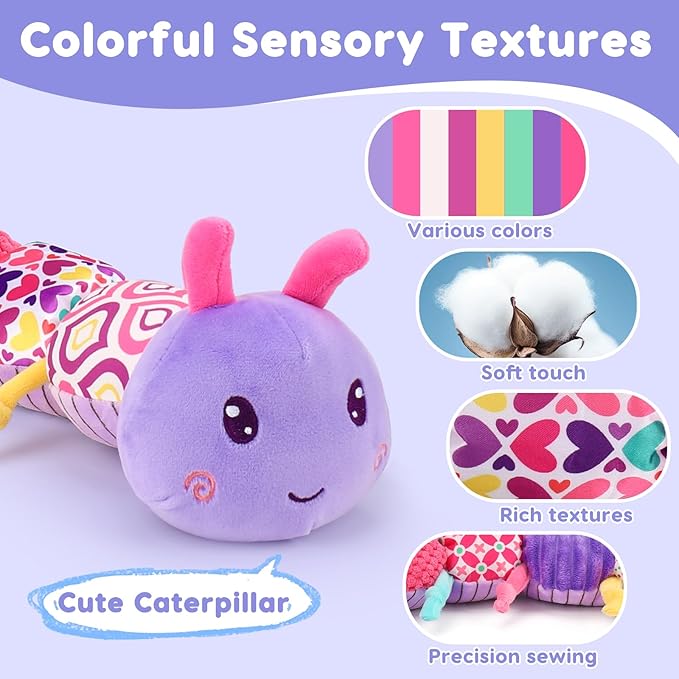 Baby Girl Toys 0-3-6 Months Musical Stuffed Animals Plush Caterpillar 6-9-12 Months