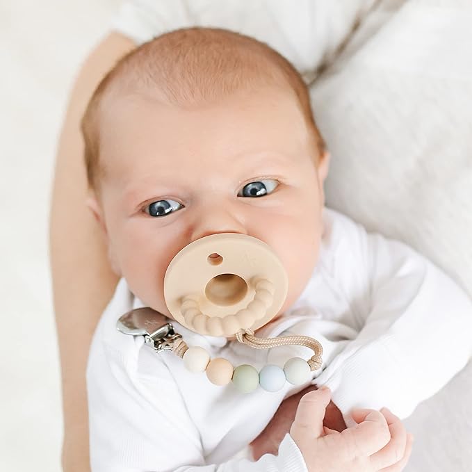 Ryan & Rose Cutie PAT Pacifier Teether (Bulb, Tan)
