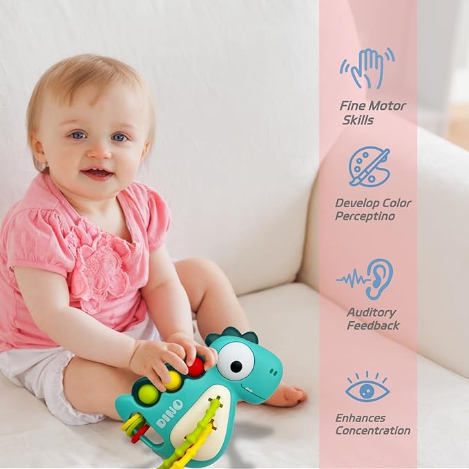 Montessori Toy for Baby 18+ Months, Cute Dinosaur Baby Sensory