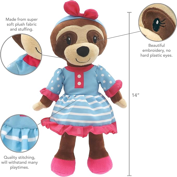 Playtime by Eimmie Plushible Rag Doll - Soft Dolls for Baby, Girls 14 Inch