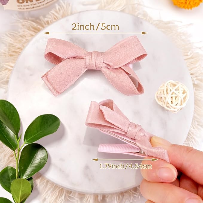 Baby Hair Clips,10Pcs 2" Fully Lined Hair Bow Clips for Babies