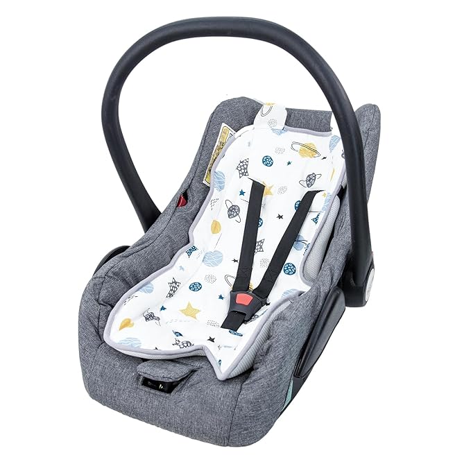 Baby Carriage Cushion, Universal Breathable Car Seat Insert Cushion, 3D Air Mesh Baby Seat Pad Liner for CarSeat, Buggy, High Chair (Planet)