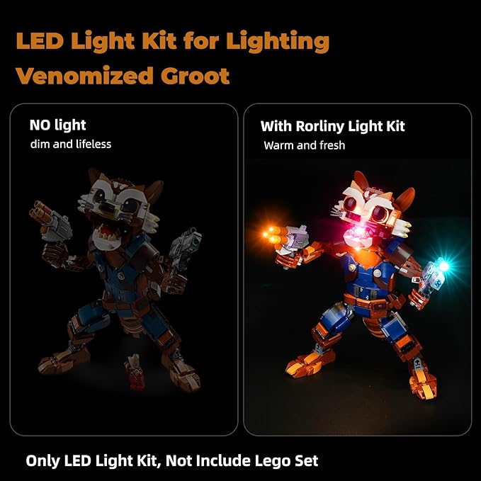 LED Light Kit for Lego-76282 Rocket & Baby Groot, Lighting Set Compatible with Lego-76282 Rocket & Baby Groot Building Blocks Model (Lights Only