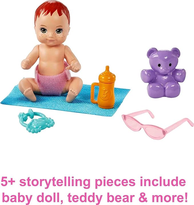 Barbie Skipper Babysitters Inc Playset with Doll, Stroller 5 Accessories,