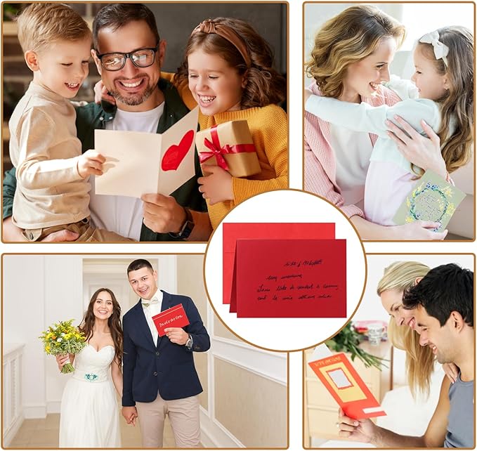 10 Assorted Colors Blank Greeting Cards and Envelopes 5 x 7 Heavyweight Folded Cardstock and A7 Envelopes Self Seal 100 Packs for Invitations, Wedding