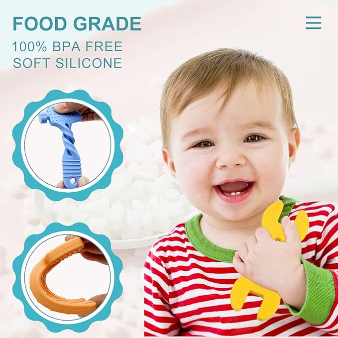 Teething Toys for Babies 0-6 Months 6-12 Months, Baby Teething Toys