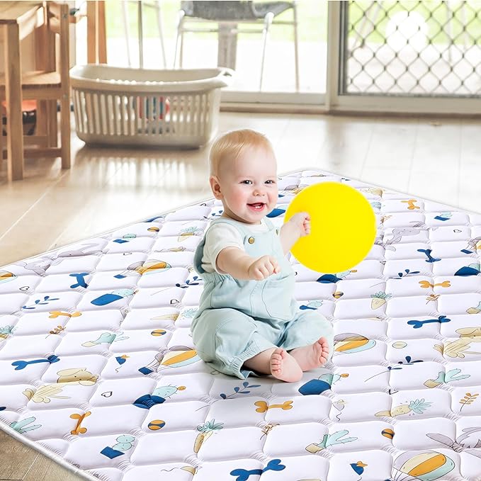 Premium Foam Baby Play Mat, 50x50 Inch Foldable and Machine Washable Crawling Mat