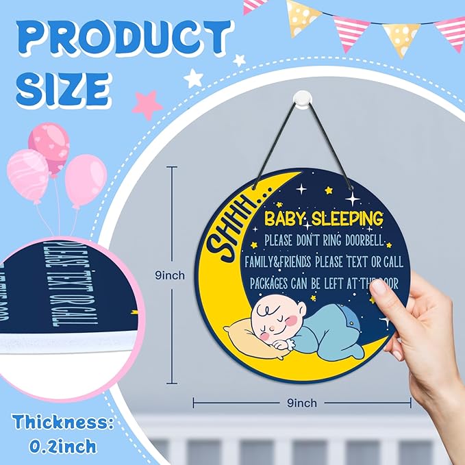 Putuo Decor Dont Ring Doorbell Sign Cute Baby Sleeping Door