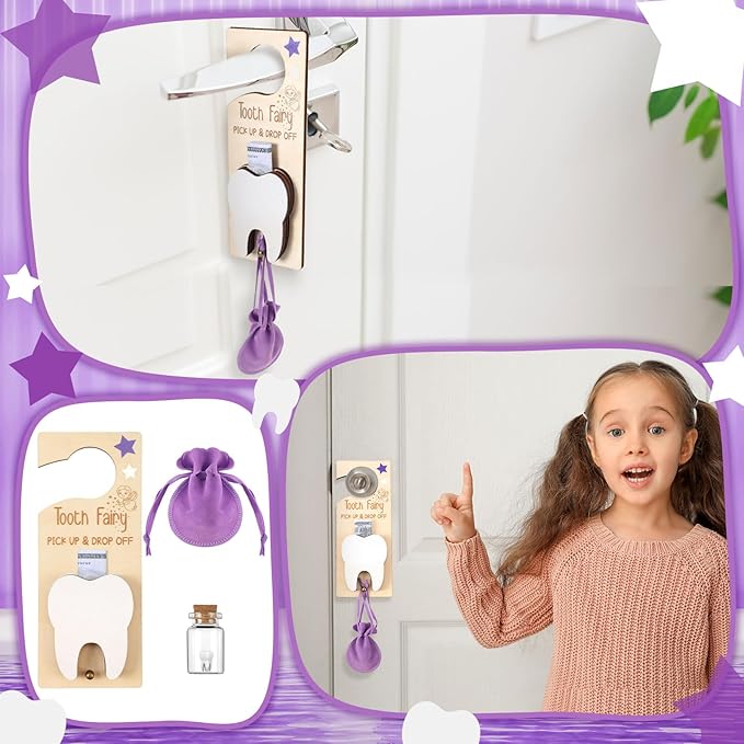 3 Pcs Tooth Fairy Tooth Holder Bag Tooth Fairy Door