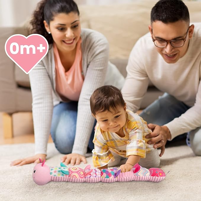 Infant Baby Musical Stuffed Animal Activity Soft Toys with Multi-Sensory Crinkle, Rattle and Textures 0-3-6-12 Months