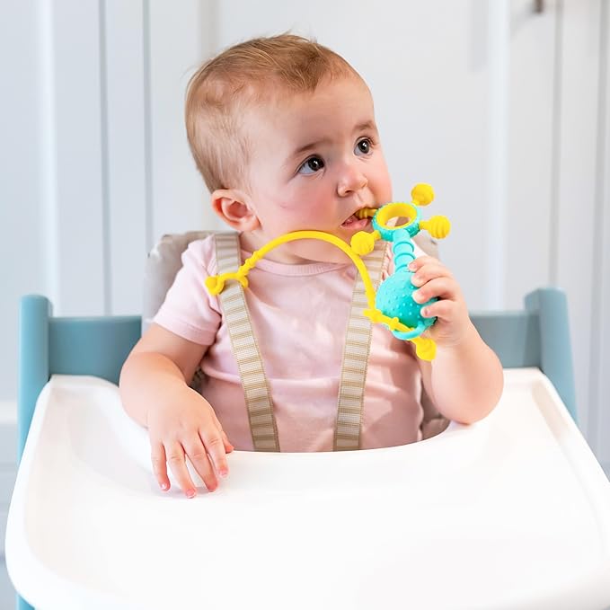 Mobi Gumlii Sensory Teether Baby Rattle Toy - Baby Teething Toy for Babies 0-6 Months, Newborn Baby Sensory Teether & Rattle Toy 1