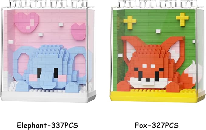 Mini Animals Building Blocks Set,with Pig, Tiger,Panda,Capybara,4Pack Kit Birthday Party Favor Gifts Toys for Ages 8-13 (Block Zoo C 1285PCS)