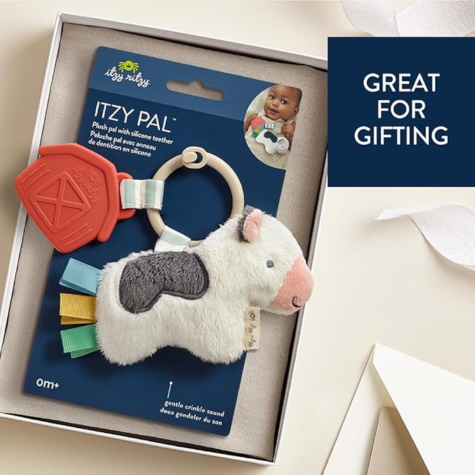 Itzy Ritzy Infant Toy & Teether - Itzy Pal Baby Teething Toy Includes Lovey, Crinkle Sound
