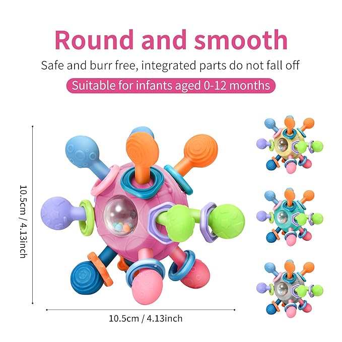 Baby Montessori Teething Toys for 0-6 6-12 Months Infant Teethers 0 3 6 9 12 18 1 2