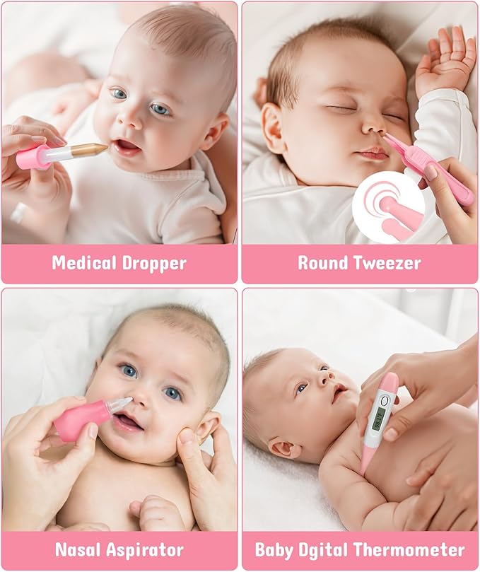 Baby Healthcare and Grooming Kit, Electric Safety Nail Trimmer Baby Nursery Kit, Newborn Care Kits with Hair Brush Comb for Newborn Infant Toddlers Baby Boys Girls Kids, Baby Shower Gifts