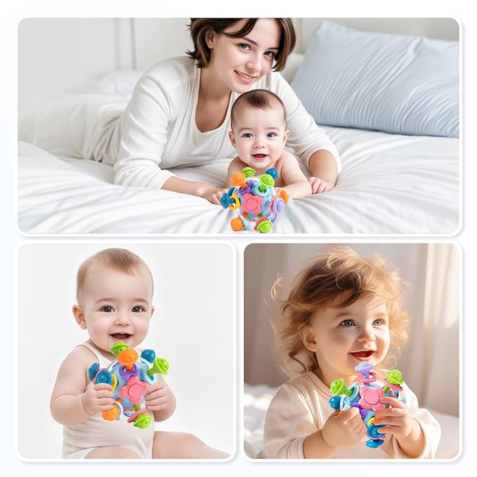 Baby Montessori Sensory Toys, Food Grade Teething Toys for Babies 0 3 6 9 12 18 Months