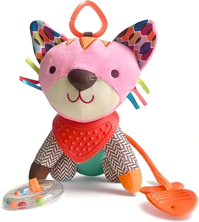 Maple Toys - 5-in-1 Multi-Sensory Plush Toy with Teethers, Rattles