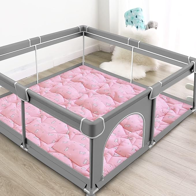 71'' x 59'' Baby Play Mat for Playpen, Baby Play Mat for Floor One-Piece Crawling