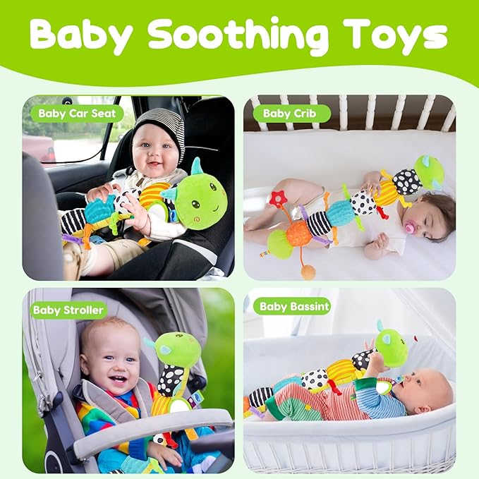Baby Sensory Toy 0-6 Month Music Animal Stuffed Plush Caterpillar 0-3-6 Month 6-12 Month