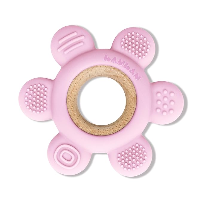 BAMBAM Baby Premium Silicone Teething Ring Toy ??100% BPA Free, Child Safety Tested 0-6, 3-6 6-12 Months
